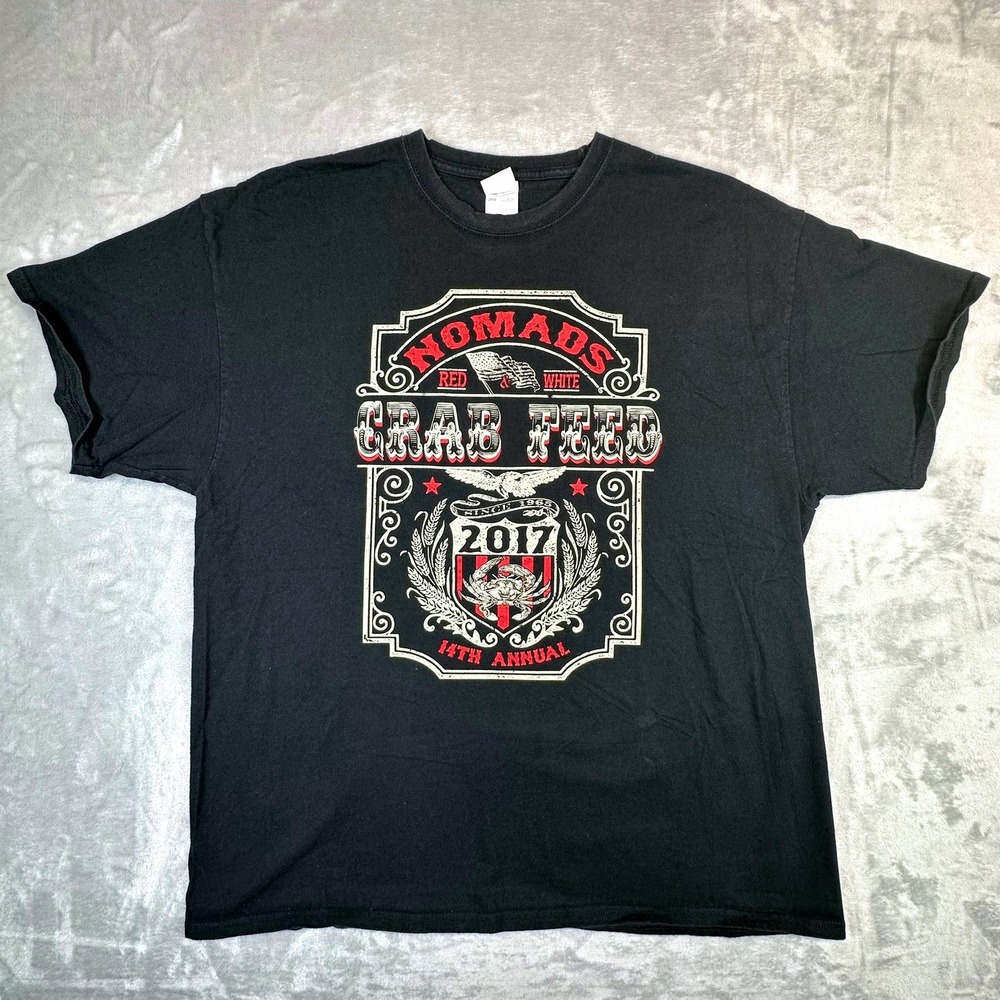 Port & Company T-Shirt Mens 2XL Black Nomads Crab Feed 2017 Graphic Tee Sponsor‎